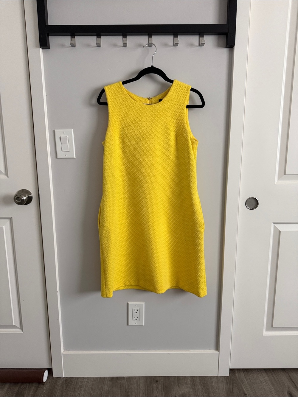 Tommy Hilfiger Bright Yellow Textured Shift Dress